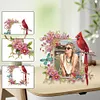 Acrylic Special Shape Cardinal and Flower Diamond Painting Picture Frame Kit