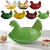 Vintage-Style Glass Hen on Nest Dish with Lid Tabletop Dessert Plate Snack Bowl