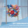 National Flag and Flowers DIY Acrylic Diamond Painting Hanging Kit Special Shape Crystal Rhinestone Art Pendants Single Side Drill for Adults Gift Home Wall Or Window Decor