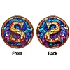 (Upgrade Size)DIY Double Sided Diamond Painting Alphabet Family Last Name Initial Sign Ornament with Chain Window Hanging Kit