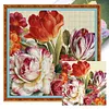 (Multi Style)Peony-Full Embroidery 3 Strands 11CT Stamped Cross Stitch-40*60CM-Large Size
