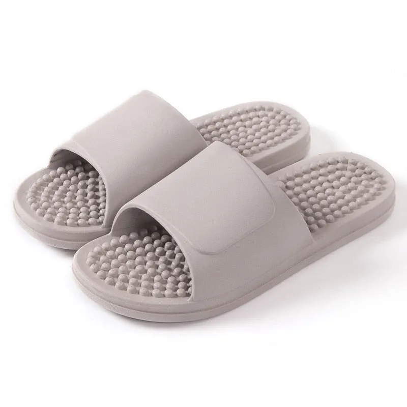 Massage Bathroom Slippers Woman Acupoint Indoor Solid Soft Casual Slippers Summer Non-slip Unisex Flip Flop Shower Shoe