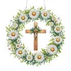 (US Local)Acrylic Special Shape Daisy Cross DIY Diamond Painting Hanging Pendants