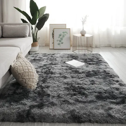 Long Hair Living Room Carpet Sofa Coffee Table Rug Bedroom Room Bay Window Bedside Carpet Luxury Furry Baby Nursery Decor Rug