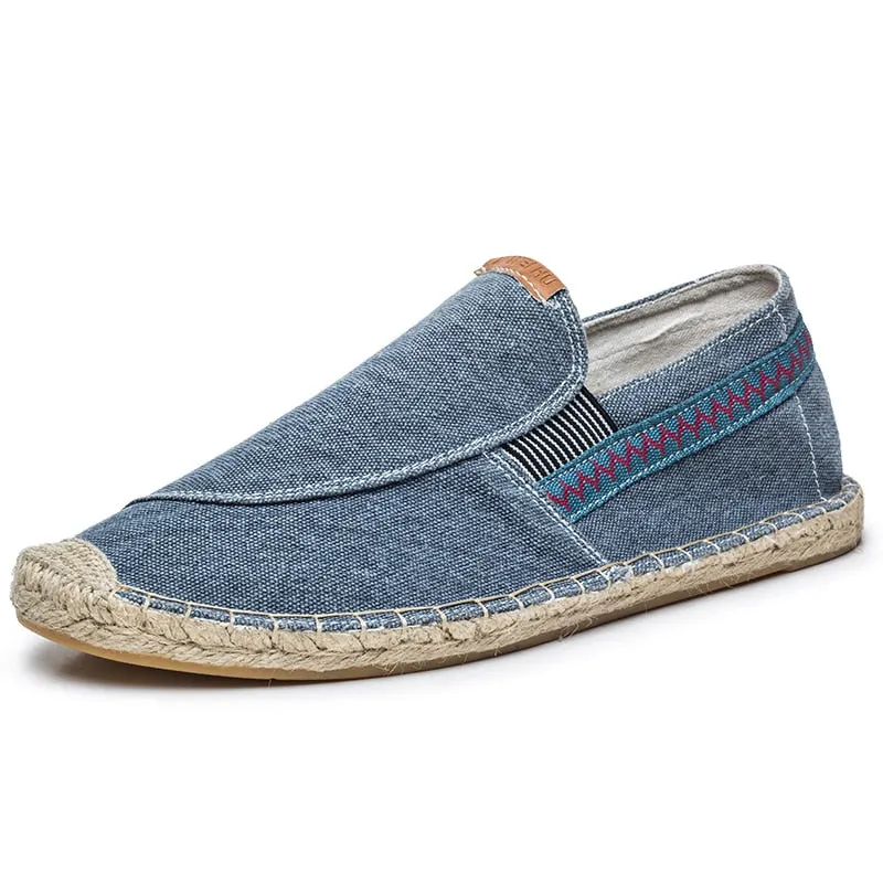 DUDELI Men Casual Shoes Luxury Brand Canvas Espadrilles Fashion Slip On Shoes Men Summer Classic Mens Canvas Shoes Lazy Flats