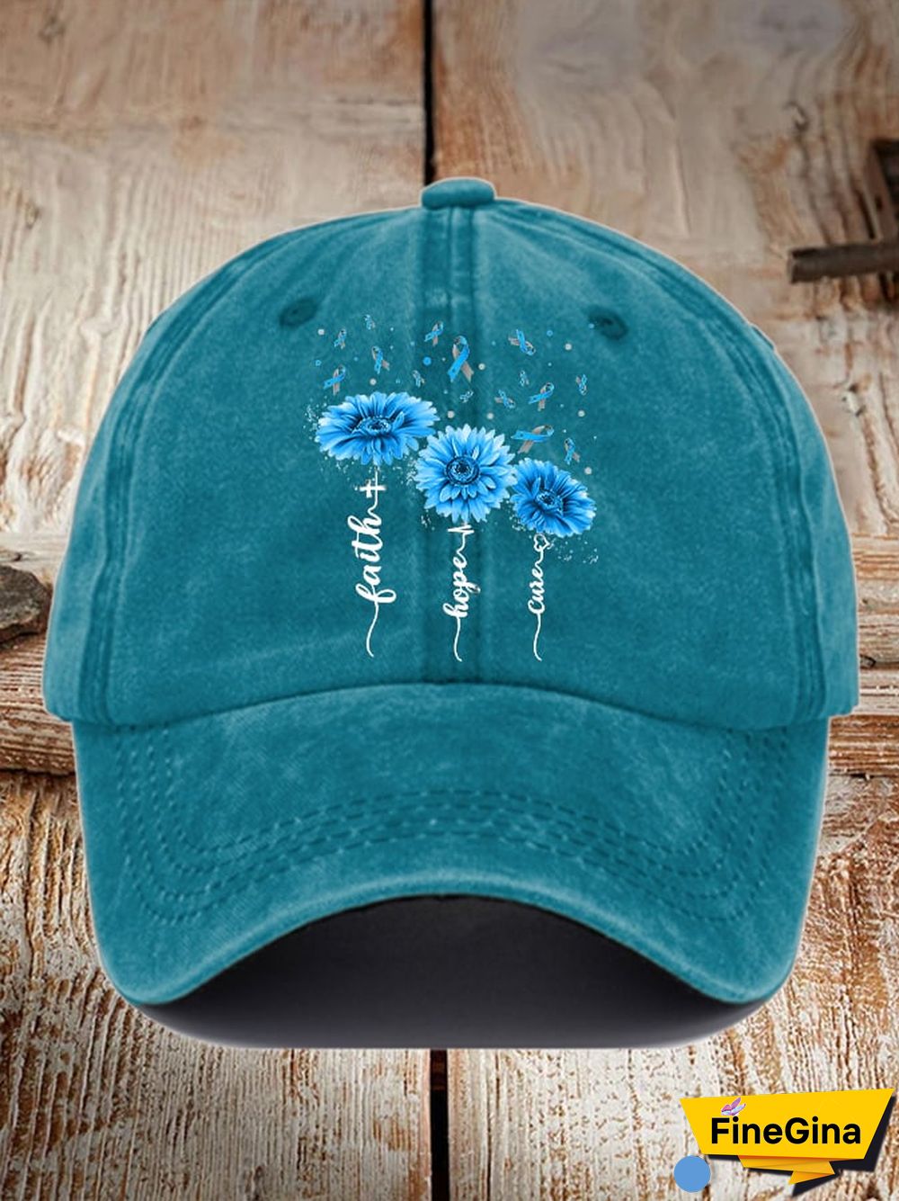 Faith Hope Cure Diabetes Awareness Print Hat