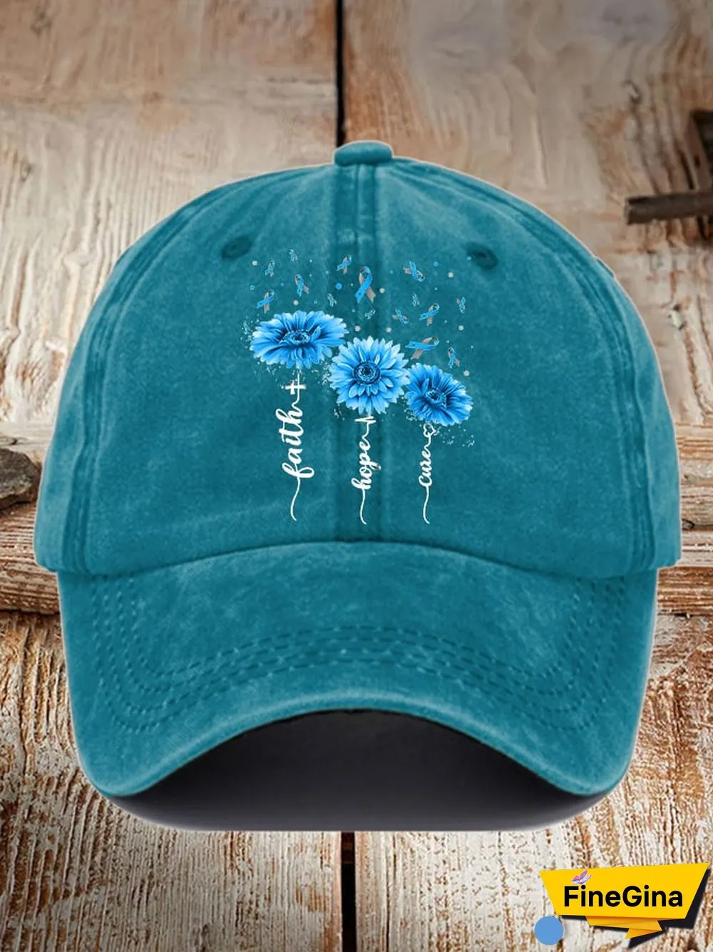 Faith Hope Cure Diabetes Awareness Print Hat