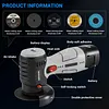 Brushless angle grinder tool with two 16.8V 2000mAh batteries, 5 cutting discs