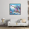 >SALE<Full Embroidery Eco-cotton Thread 11CT Printed Seaside World Cross Stitch50x50cm