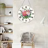 DIY Acrylic Pink Flower Diamond Painting Wall Clock Pendant Hanging Kit