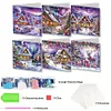 6Pcs Diamond Painting Christmas House Greeting Cards Christmas Cards