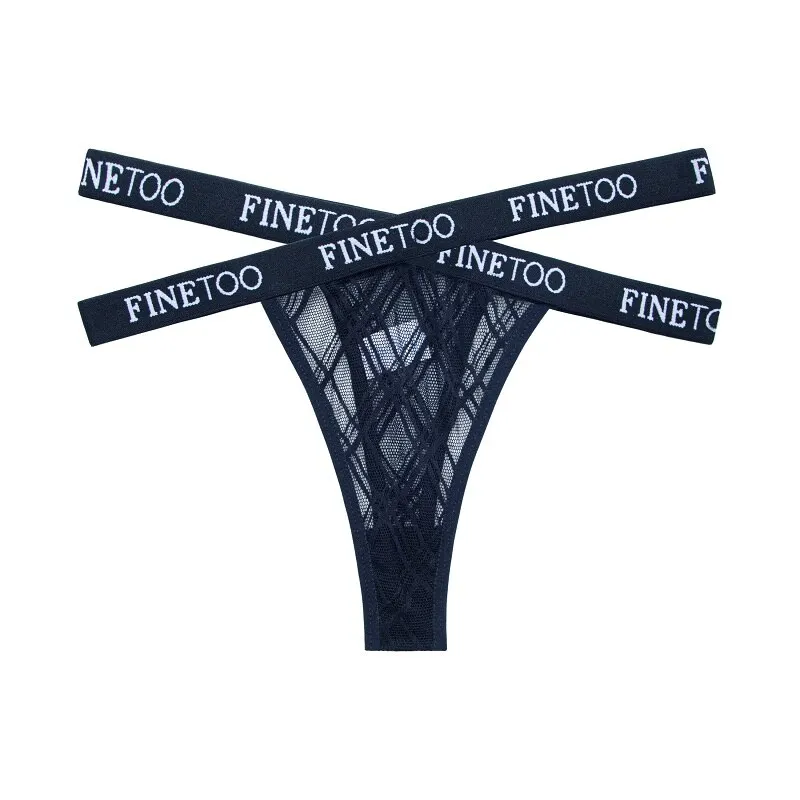 Billionm Sexy Underwear for Women Perspective Breathable Thong Cross Waistband Show Waist Pantys Female Mesh Intimates Lingerie
