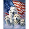 (US Local)Wolf  Flag-11CT Stamped Cross Stitch Kit(45x60cm)