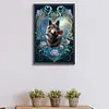 (US Local)Wolf with Rose 5D DIY Full Round Drill Big Size Diamond Painting  Decor Art Craft 40x60cm