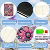 Pink Flowers 5D DIY Diamond Art Painting Notebook Kit 50 Pages A5 Rhinestone Art Painting Notebook Kit for Adults Beginners Holiday Birthday Gift