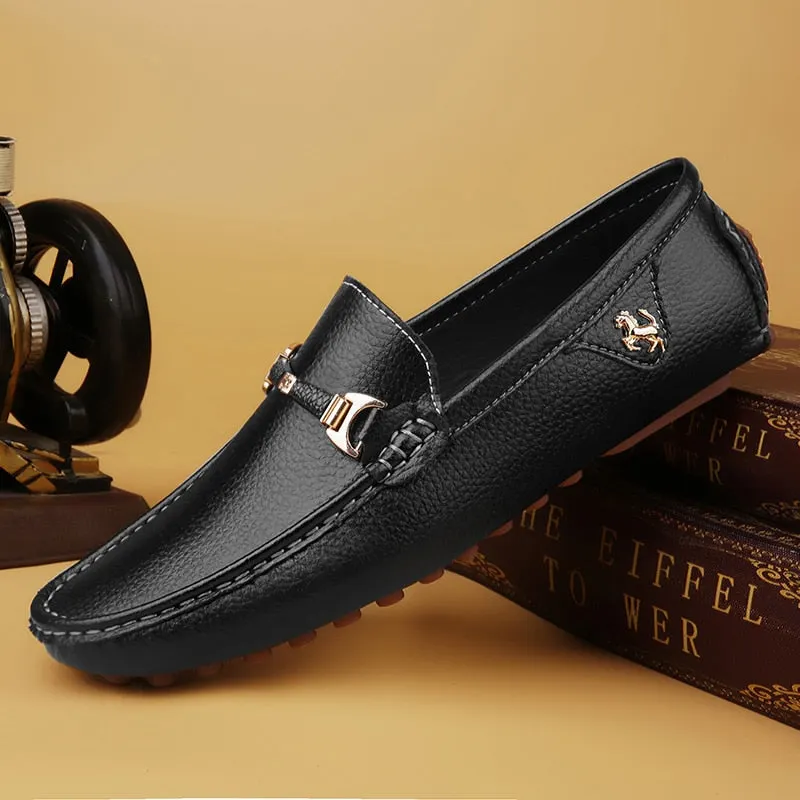 YRZL Loafers Men Luxury Fashion Driving Flats Black White Slip-on Shoes Minimalist Style Casual Leather Shoes Men Shoes Size 48