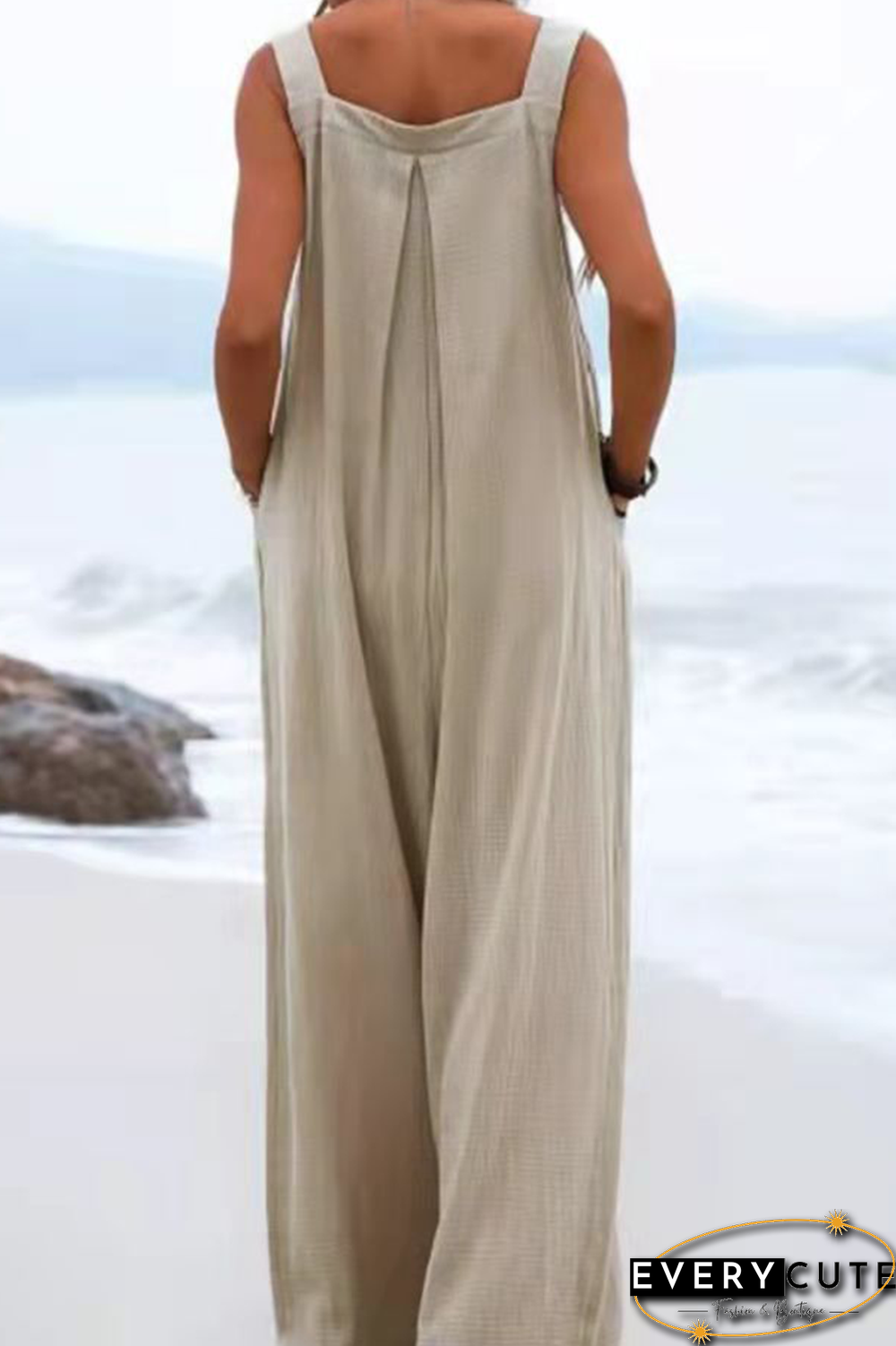 Casual Solid Split Joint Square Collar Loose Jumpsuits（7 Colors）