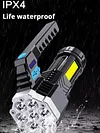 USB Charging IPX 4 LED Camping Waterproof Flashlight Search Light 4 Light Modes
