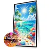 Diamond Painting-DIY Full Round Drill Coconut Tree Shells Beach(70*40 CM)