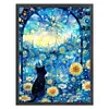 Black Cat Under The Starry Sky-11CT Stamped Cross Stitch 50*65cm/19.69*25.59in (Big Size)