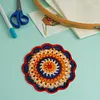 Crochet Colorful Mandala Coaster Handmade DIY Material Package with Crochet Hook