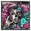 Skull Girl-11CT Stamped Cross Stitch 40*40cm/15.75*15.75in