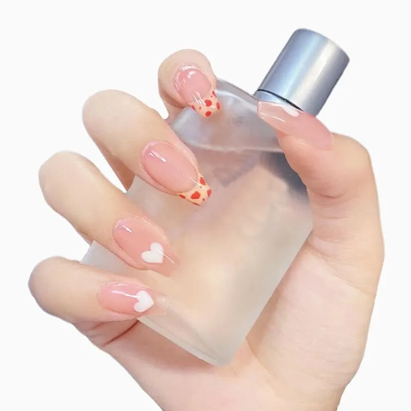 24pcs Butterfly Nail Patch Glue Type Removable Long Paragraph Fashion Manicure Wearable False Nails Patch With Glue Fake Nails-Nail Inspo