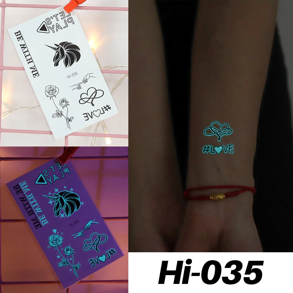 Sdrawing Luminous Tattoo Hand Finger Starry Star Universe for Kids Fake Tattoo Glowing In Dark Waterproof Temporary Tattoo Stickers