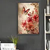 Retro Butterfly Hibiscus-Paint by Numbers Acrylic Painting 40*60CM(Poster style）