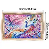 (US Local)Wooden Peach Blossom Peacock 5D DIY Diamond Painting Tray Art Craft with Handle