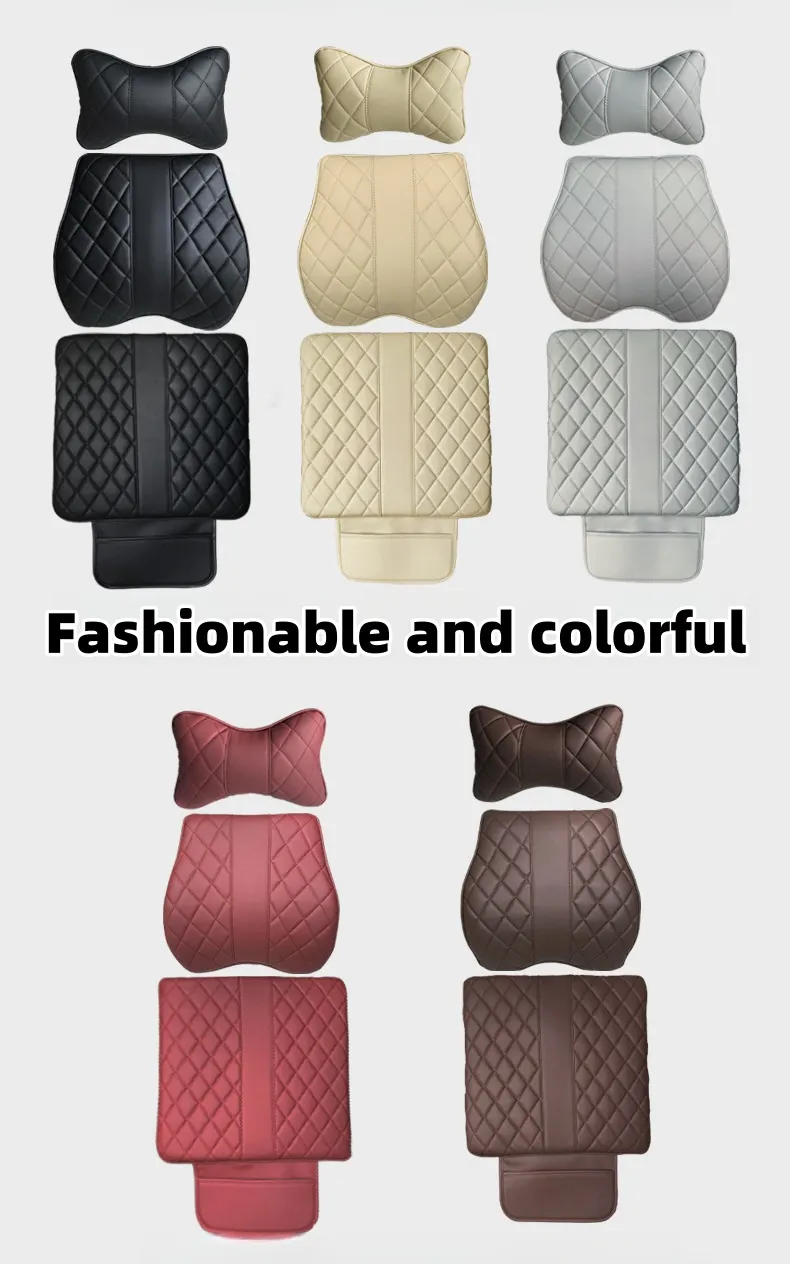 🔥Hot sale🔥Leather car seat cushion and lumbar support set(Special car LOGO)