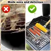 Hot Dog Roller with Wood Handle Stainless Steel Griller Grill Accessories (L)