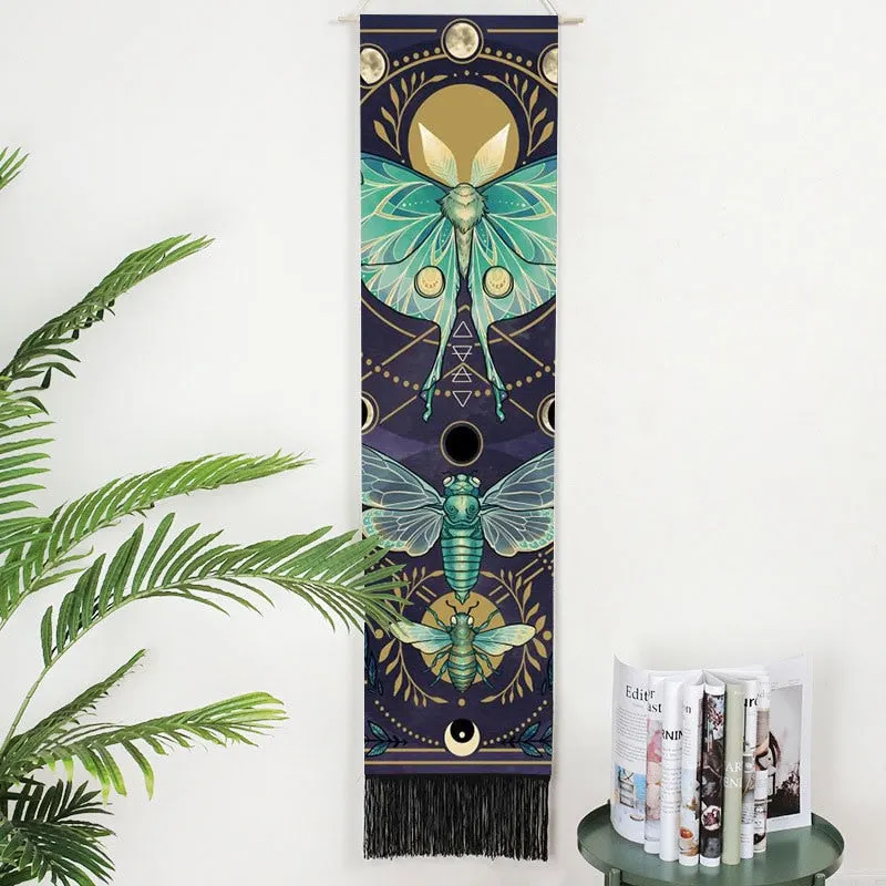 Lifelike Snake Wall Hanging Phase Tapestry Bohemia Tarot Tassel Tapestry Boho Mandala Art Tapestries For Bedroom Office Decor