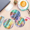 (US Local)[Upgrade]4Pcs Acrylic Special Shape River DIY Waterproof Diamond Painting Coaster