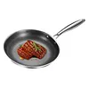 304 Stainless Steel Frying Pan With Handle Universal Steak Cooking Pot Non-Coated Single Sided Honeycomb Skillet Suitable for Fried Egg Steak
