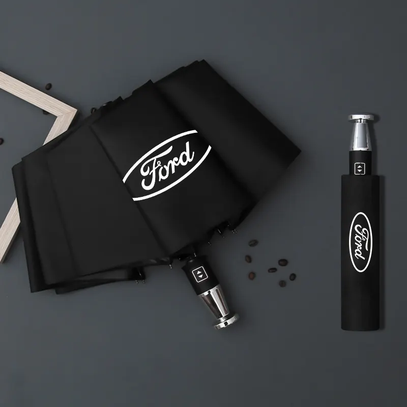  VIP business folding 10-bone black plastic umbrella