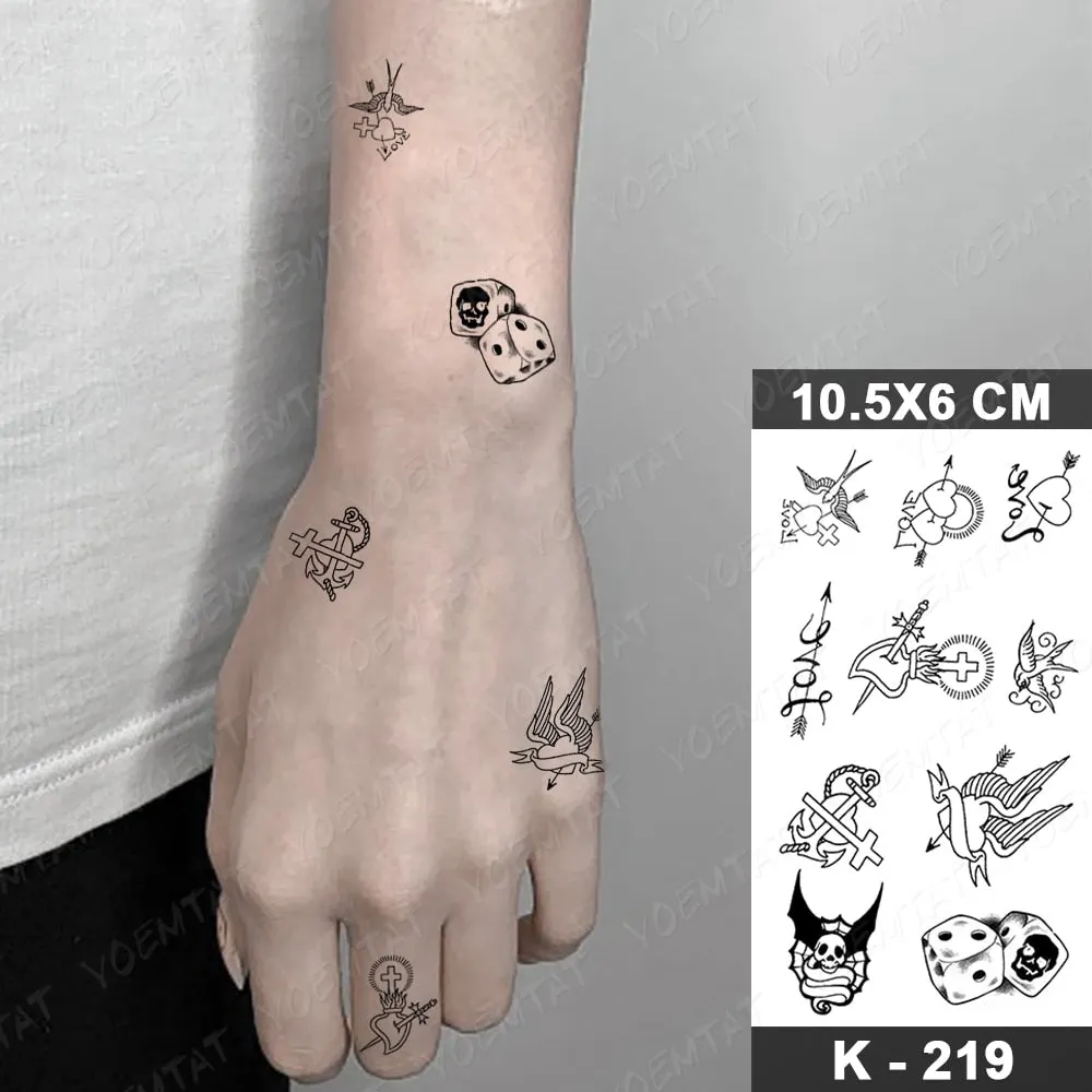 Waterproof Temporary Tattoo Stickers Nun Maria Prajna Diablo Old School Flash Tatto Arm Chest Body Art Fake Tattoos Women Men