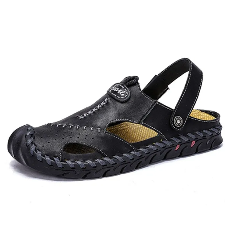 2020 New Leather Men's Sandals Classic Roman Sandals Casual Comfortable shoes Summer Outdoor Beach Man Sandals Sneakers 38-48