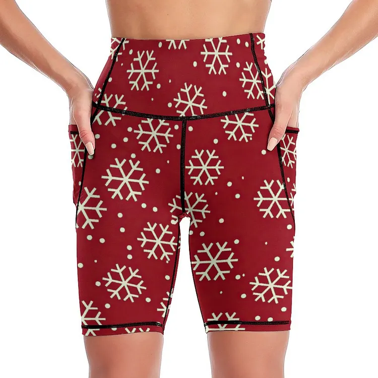 Personalized Design Women's Knee-Length Yoga Shorts Christmas