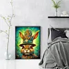 >SALE<Full Embroidery Cotton Thread 11CT Printed Colored Rabbit Cross Stitch 40x55cm