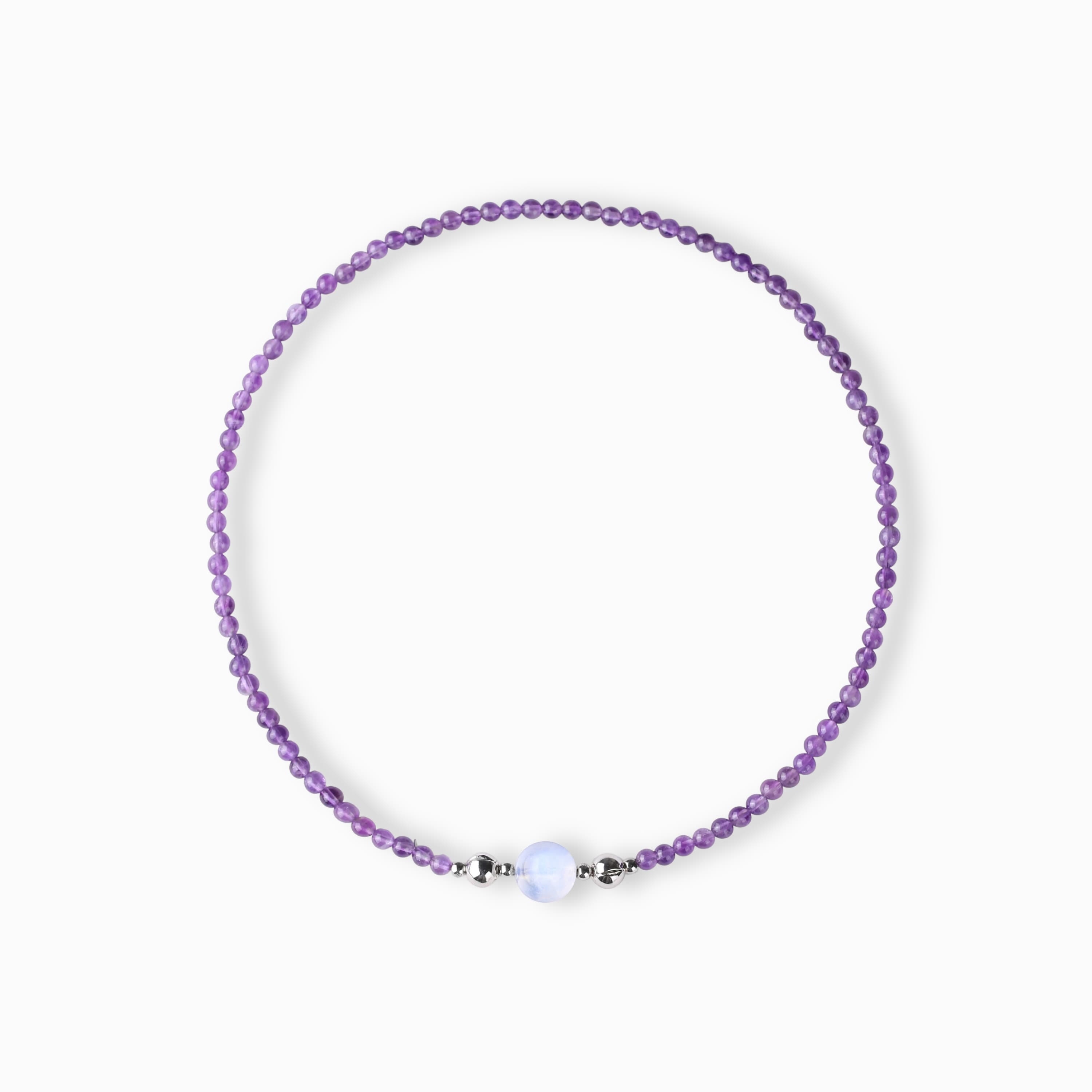 Amethyst Blue Moonstone Magnetic Necklace Set with modular magnetic styling, product view