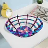 (US Local)Flower Diamond Painting Wooden Serving Tray Decorative Diamond Art Fruit Tray(B)
