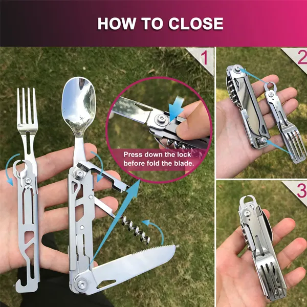 SAKER&reg; 6-in-1 Camping Flatware Set