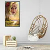 (US Local)Beauty 5D DIY Full Drill Round Big Size Diamond Painting Kit for Home Wall Decor 40x70cm 