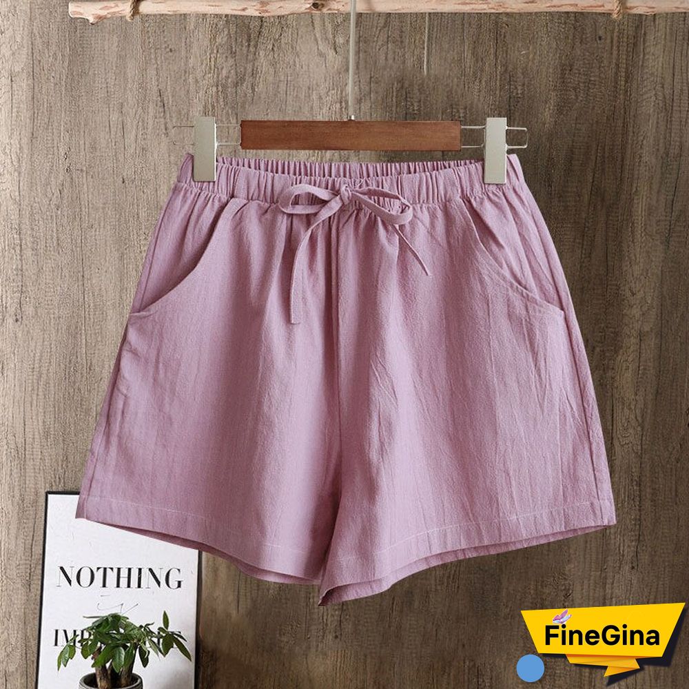 Casual Style Cotton Linen Pants Women Spring Summer New Elastic Waist Solid Basic Retro Loose Women's Harem Pants Trousers
