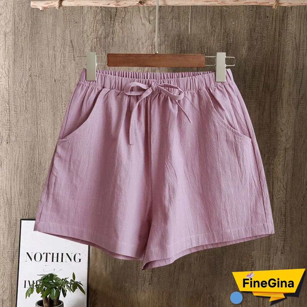 Casual Style Cotton Linen Pants Women Spring Summer New Elastic Waist Solid Basic Retro Loose Women's Harem Pants Trousers