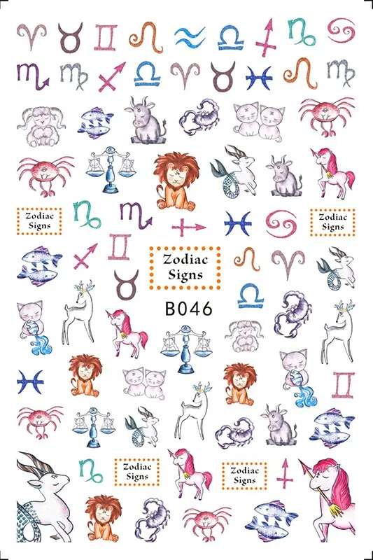 3D Sport Nail Art Sticker Cartoon Constellation Nail Decals Manicure Gymnastics Back Glue Sticker for Nails Decoration