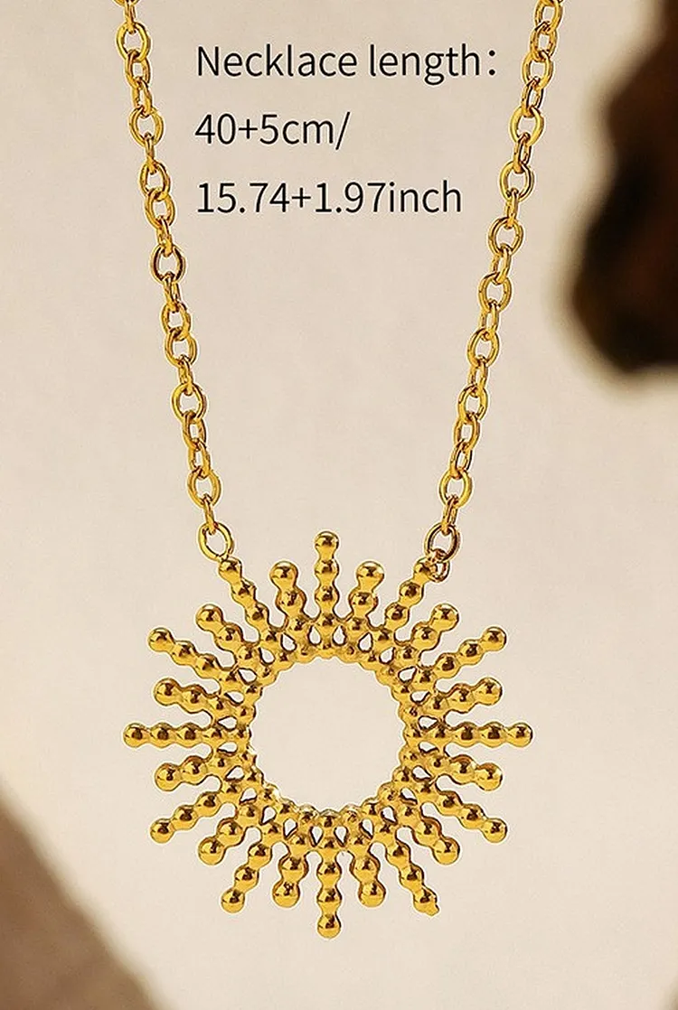 Sunflower Pendant Bracelet for Women Minimalist Gold Tone Jewelry