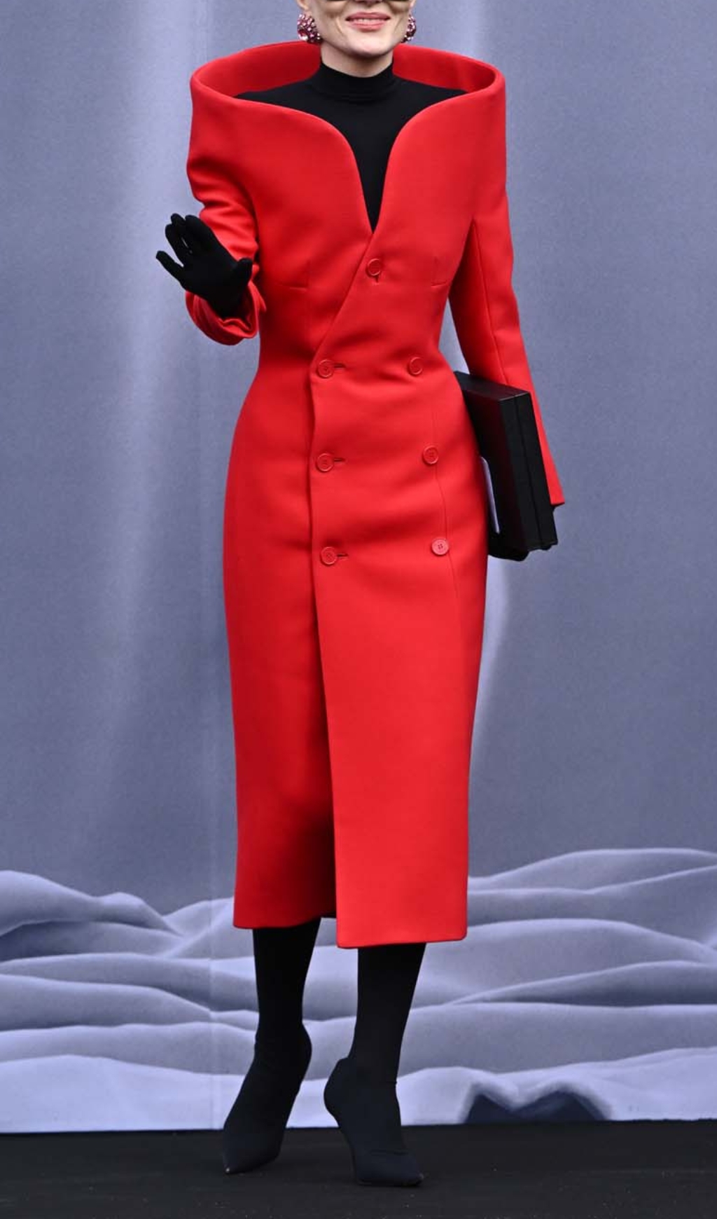 Brittania Red V-Neck Long Sleeve Midi Blazer Dress Flowering Girl