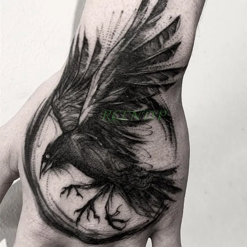 Waterproof Temporary Tattoo Sticker Satan Lucifer Circle Steering Fake Tatto Flash Tatoo Hand back Art Tattoos for Boy Women Men